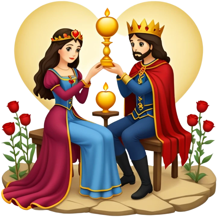 Los enamorados carta de tarot emoji
