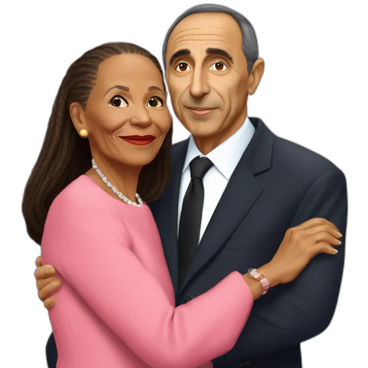 Christiane Taubira bisous avec Eric Zemmour emoji