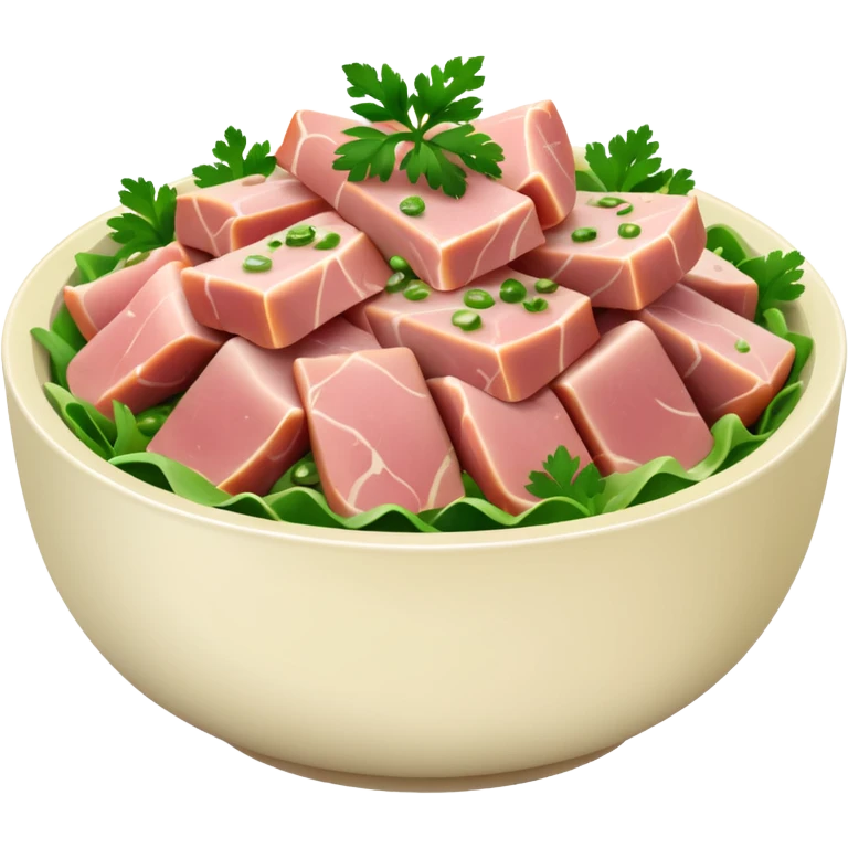 a bowl of ham salad, simple, clear emoji