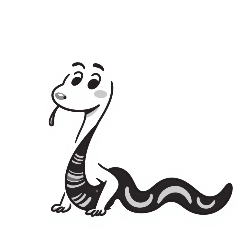 hand drawn doodle style snake emoji