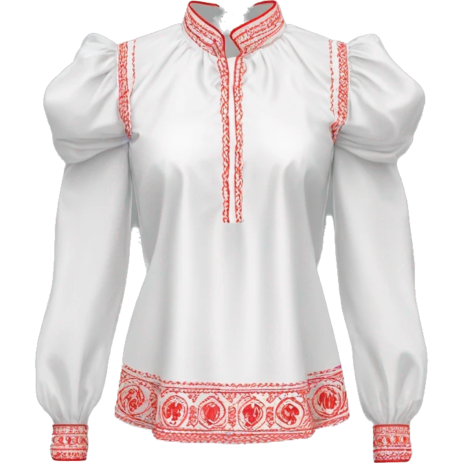 Blouse 👚 vyshyvanka, white with red embodiary on sleeves emoji