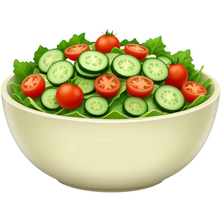 A bowl of salad emoji in the style of Apple emoji with a window. emoji