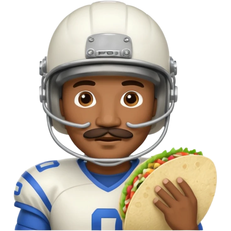 a fresh flour tortilla football player with a mustache emoji