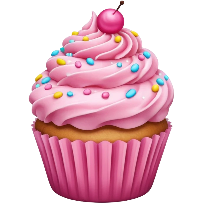 Cupcake with pink icing emoji