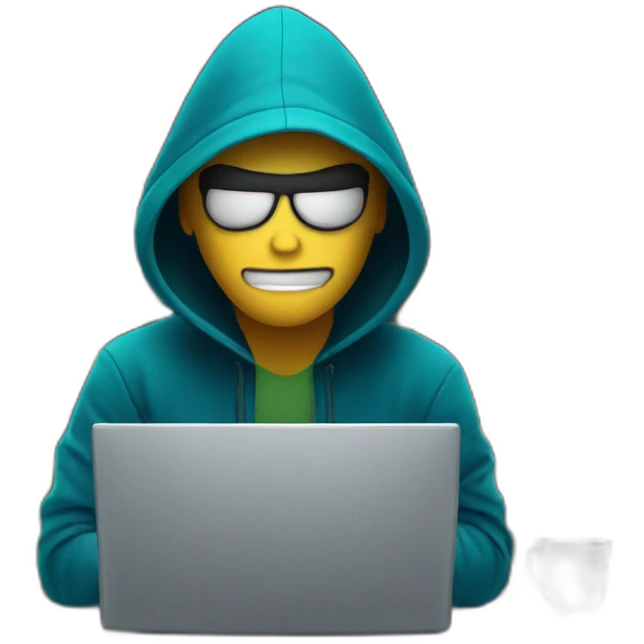 Hacker on computer at night emoji