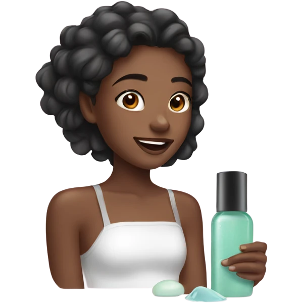 Girl doing skin care emoji
