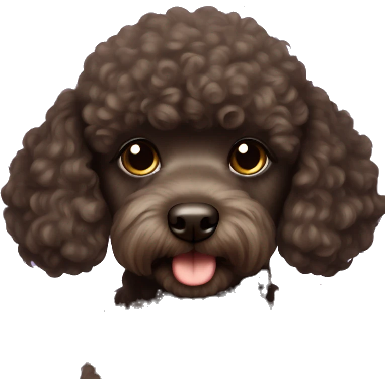 Dark brown mini poodle  emoji
