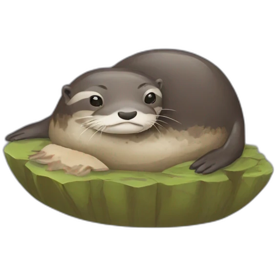 Loutre sur tortue emoji