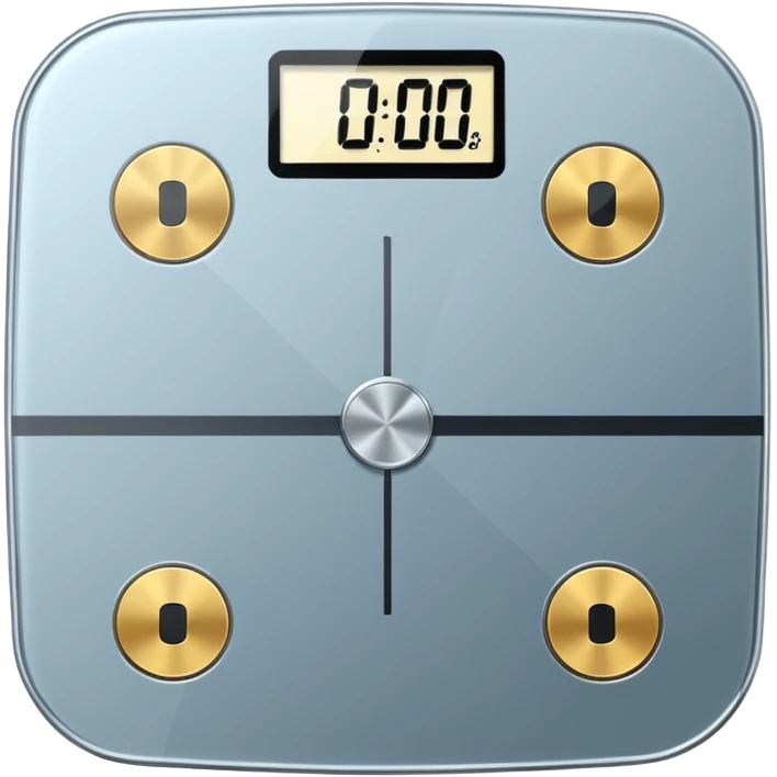 Digital weight scale with 0:00 on it emoji