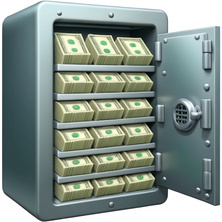 unlocked bank vault full of cash emoji