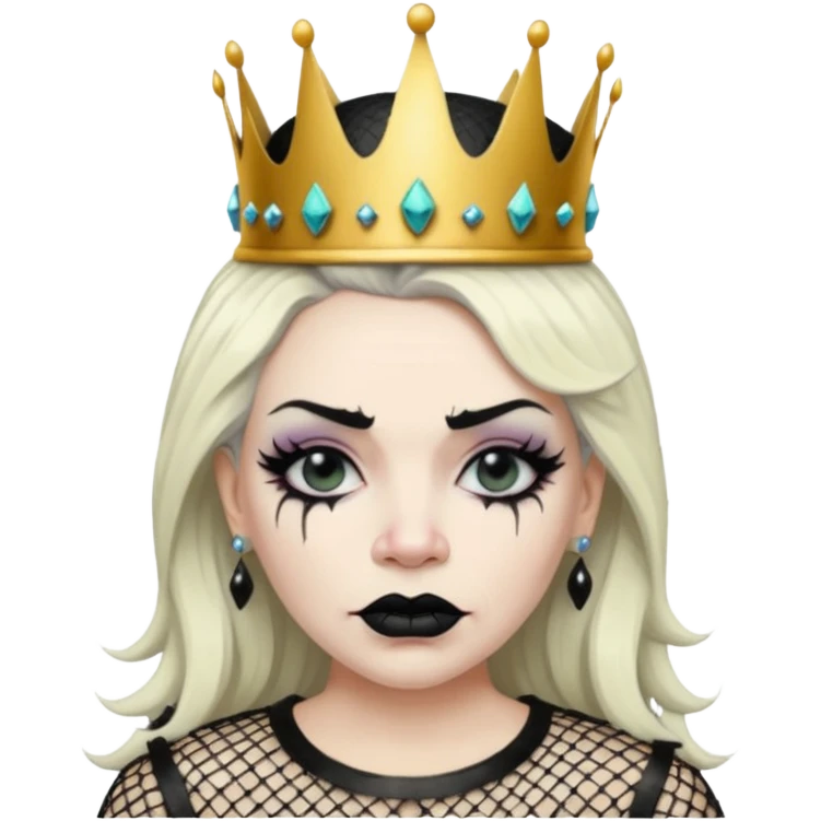 old queen punk with crown emoji