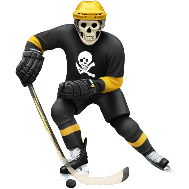 Skeleton hockey player mash-up emoji