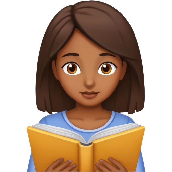 Burnette girl reading  emoji