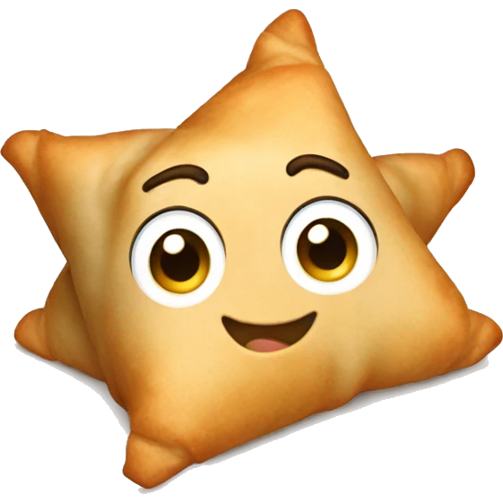 Cute samosa with hair emoji