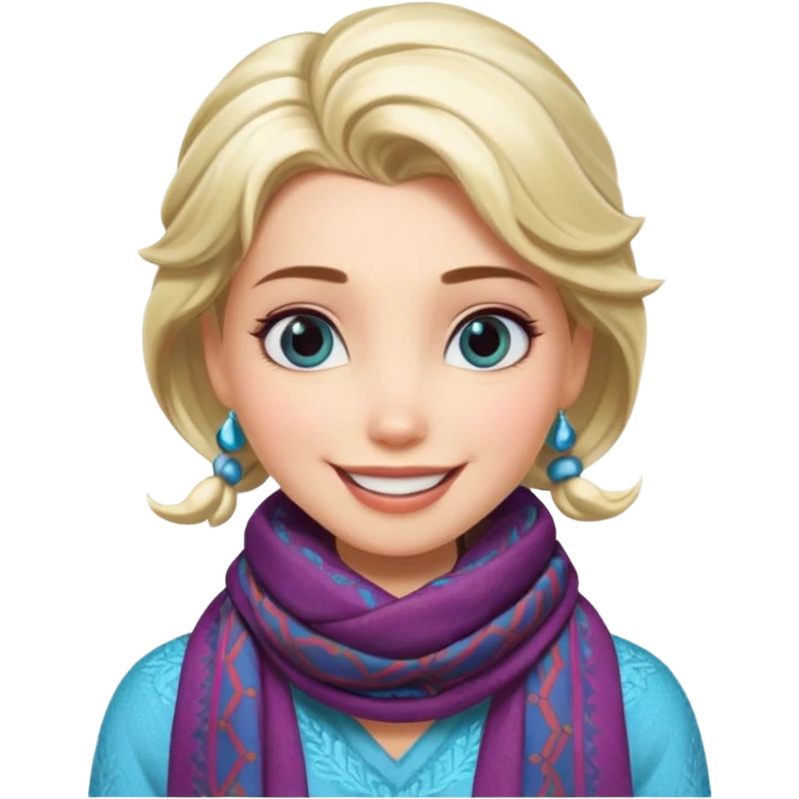 elsa with patterned scarf emoji