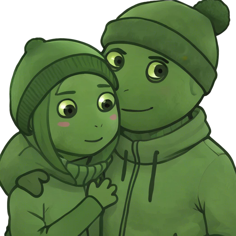 Girl hugging guy emoji
