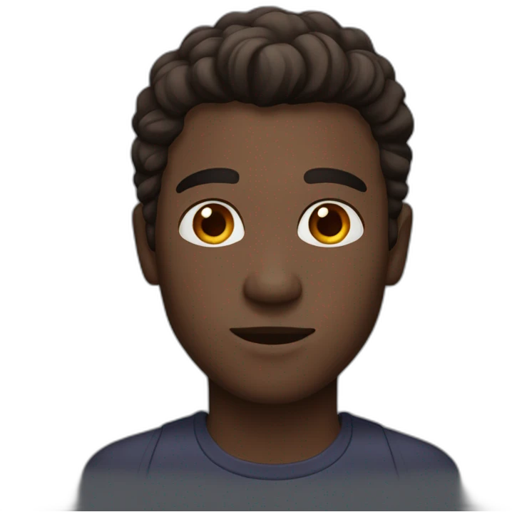 A dark man with brown eyes and medium length hair emoji