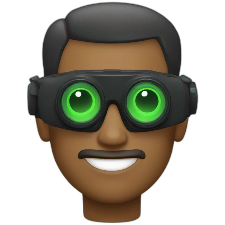 man wearing quad night vision goggles emoji