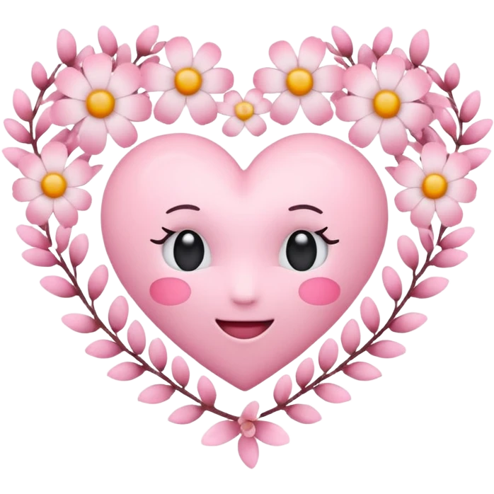 Emoji white heart with pink flowers emoji