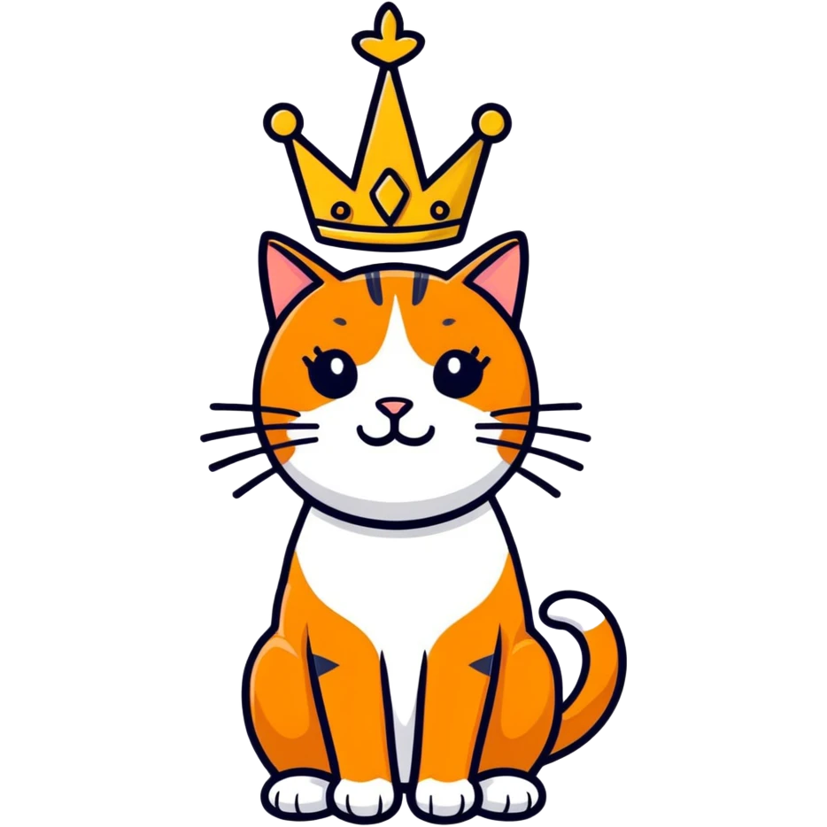 Orange cat with crown emoji