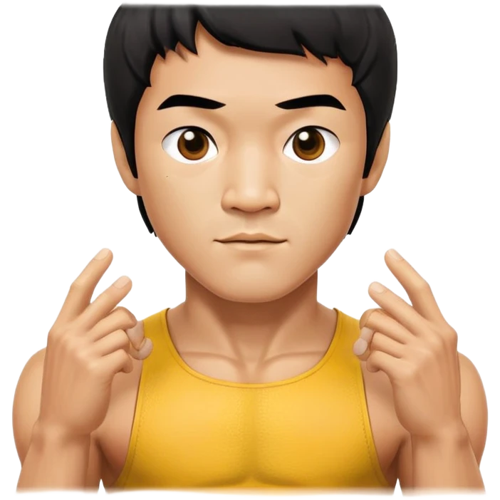 Bruce Lee with accurate facial features, proper head structure, chest up portrait emoji