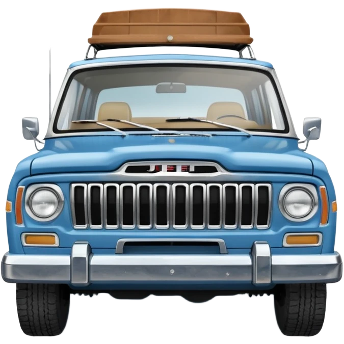 vintage blue jeep wagoneer suv emoji