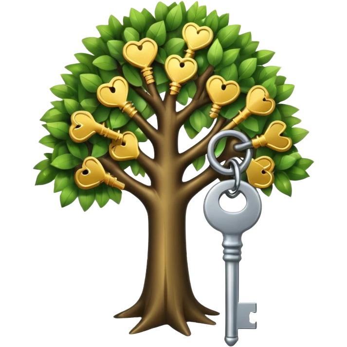 a small tree with keys on it. a key tree emoji