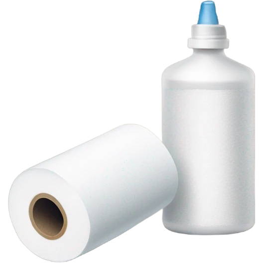 Lube bottle and toilet paper roll emoji