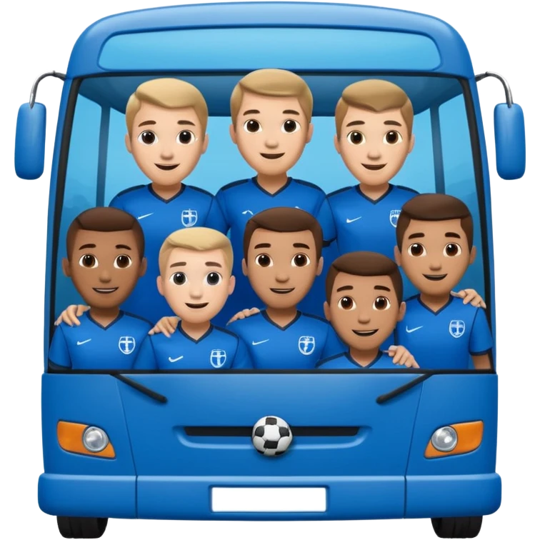 autobus para equipo azul  juton con jugadores adentro  emoji