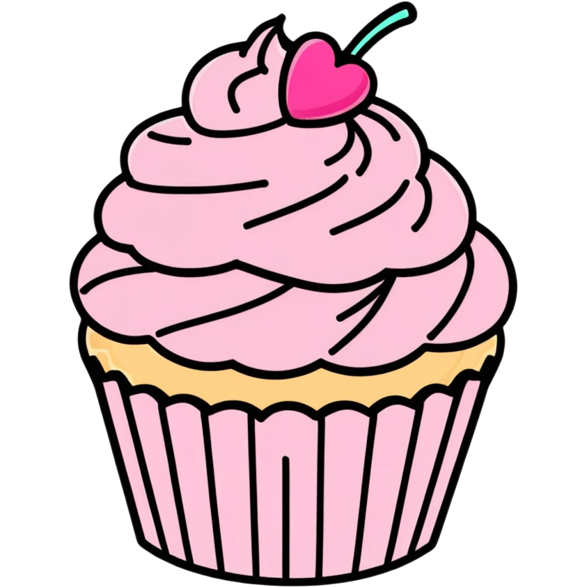 cupcake with pink icing emoji