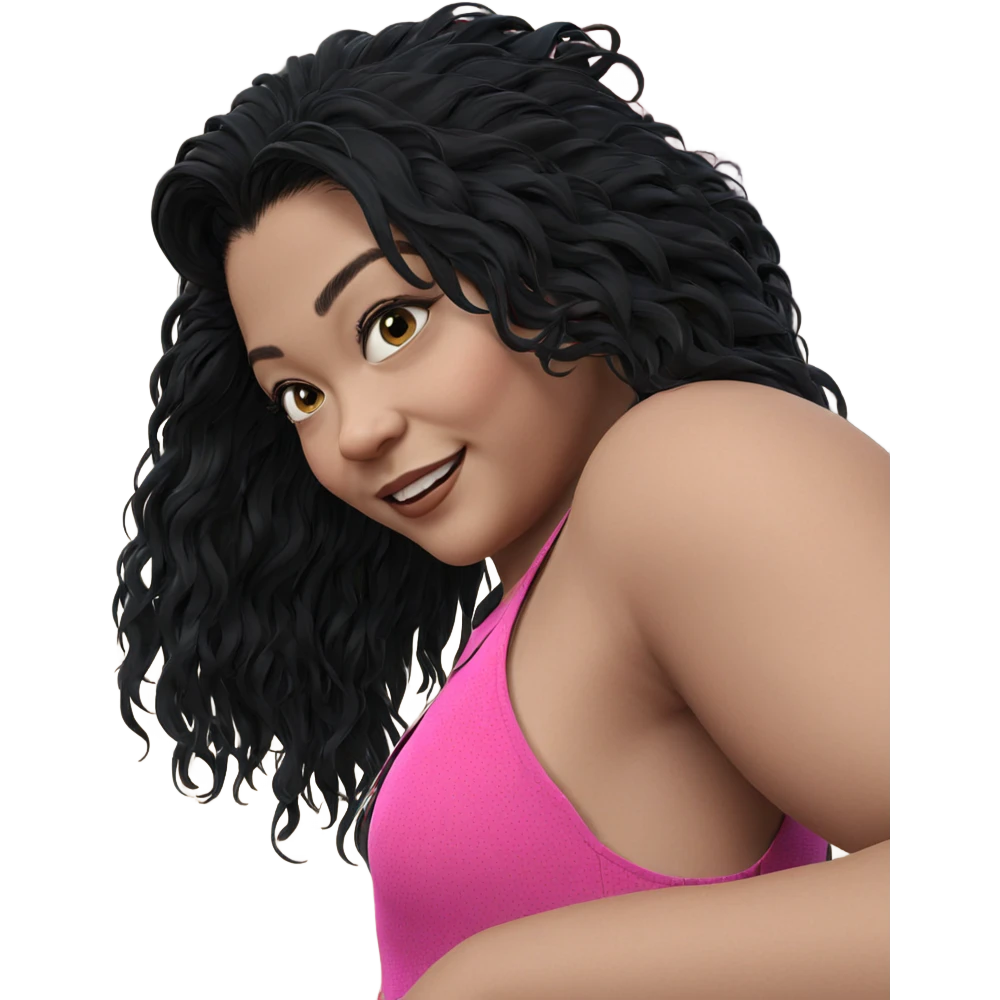 smiling girl in dark dress emoji