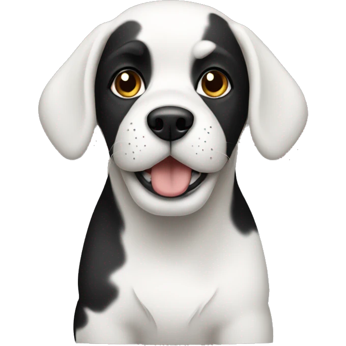 Dog with white body and black had  emoji