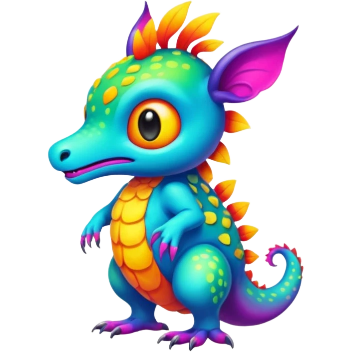 Colorful Exotic Pokémon-Animal-Digimon-Monster-Beast-Fakémon-hybrid-creature (full body) emoji