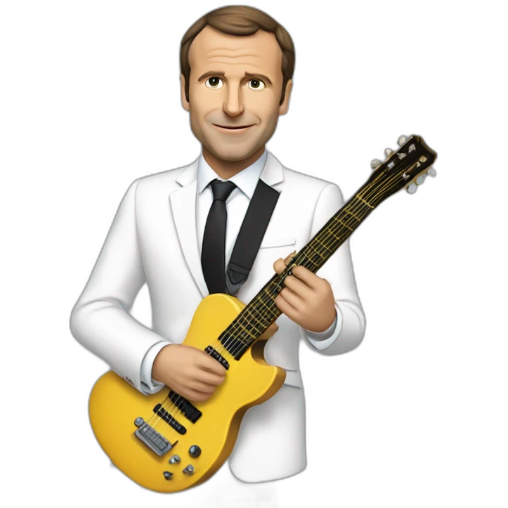 macron qui joue de la guitare électrique emoji