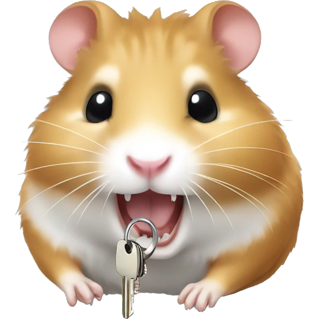 hamster with a key in teeth emoji