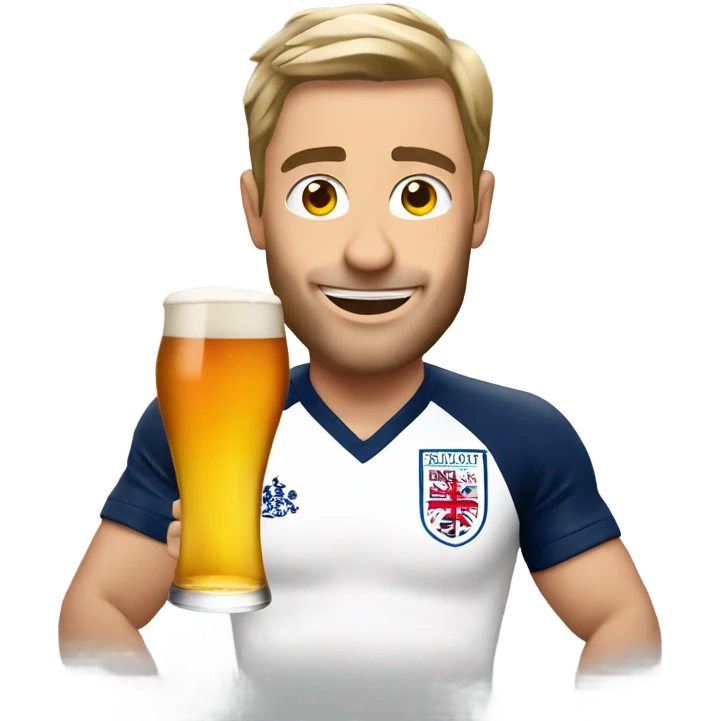 England footballer with beer emoji
