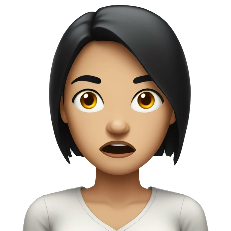 Angry woman with black hair emoji