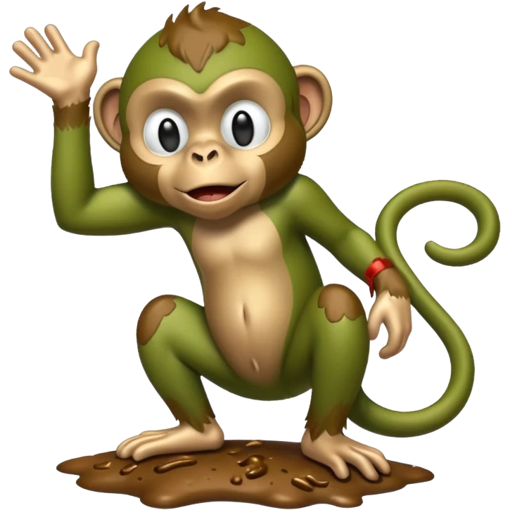 Green monkey throwing poop emoji