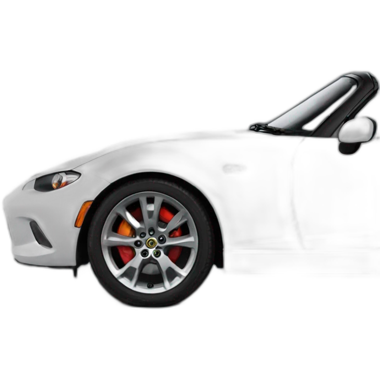 Mazda mx5 verte conduite par homme roux emoji