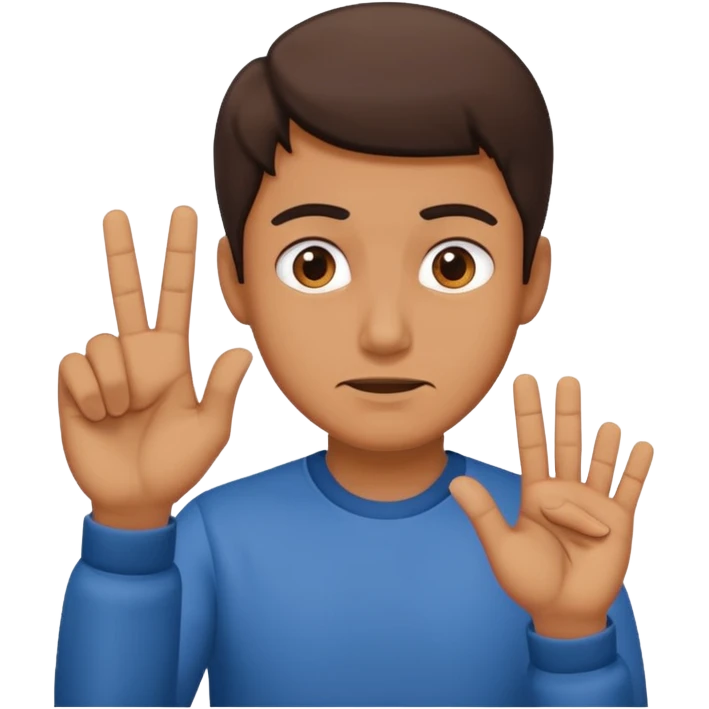 a man making a gesture of denial emoji