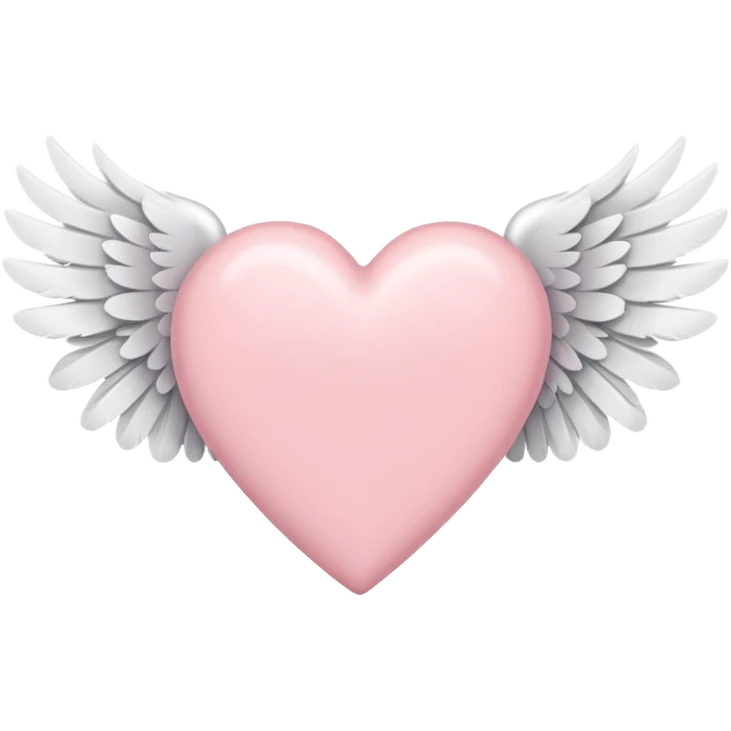 pastel pink heart with white wings emoji