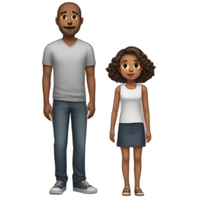 Love of a tall man with a short girl emoji