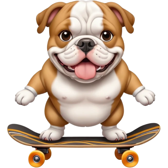 english bull dog on skateboard  emoji