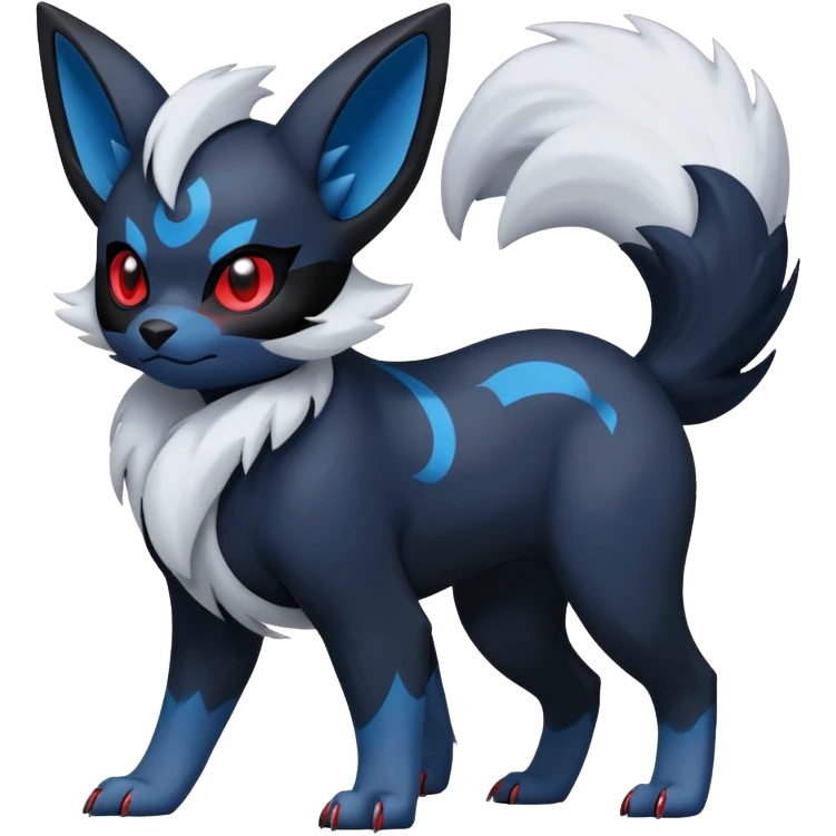 Absol-Umbreon-Zorua-Fakémon-hybrid-creature (full body)  emoji