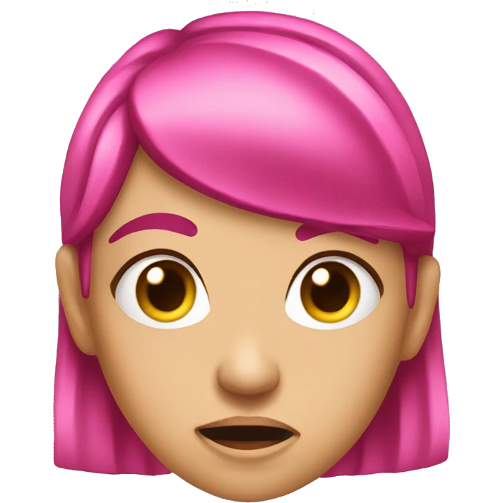 pretty girl wearing pink with an angry expression  emoji