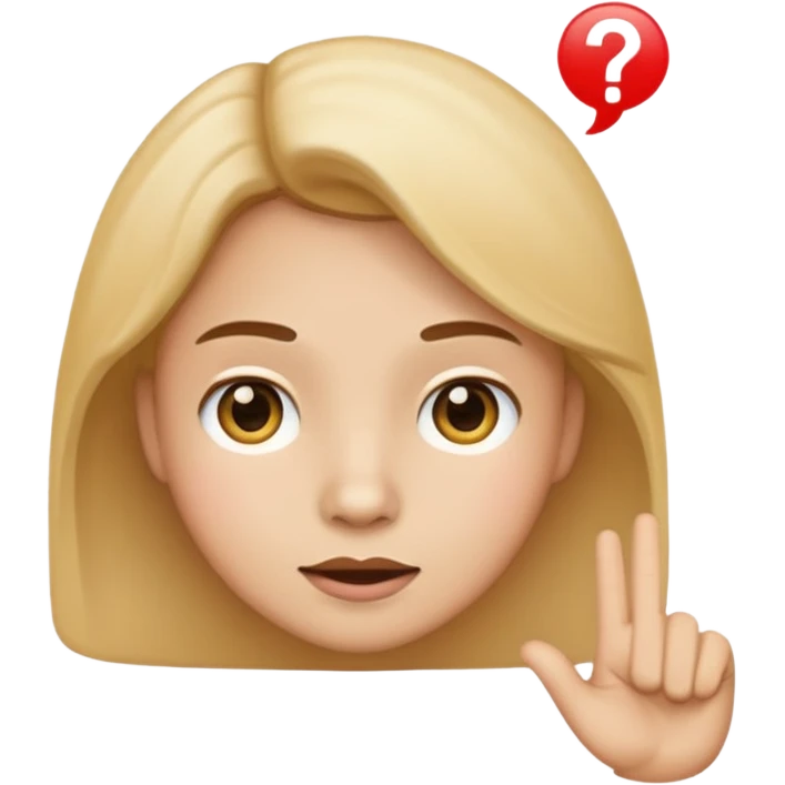 a yayayoyo style fair face and hand emoji pointing to question and answer emoji