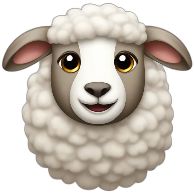 Sheep with rabbit ears instead of horns or sheep ears  emoji