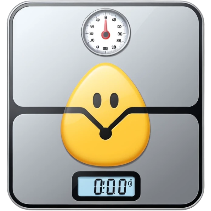 Digital weight scale with 0:00 on it emoji