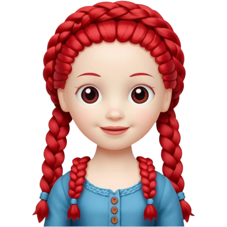 Doll with Red Hair – toy figure with braided red yarn hair.











































 emoji