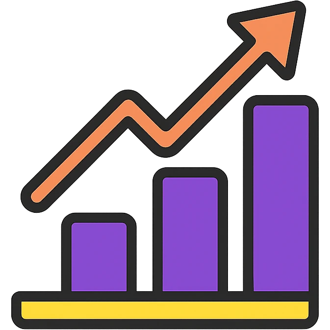 growth graph in purple emoji